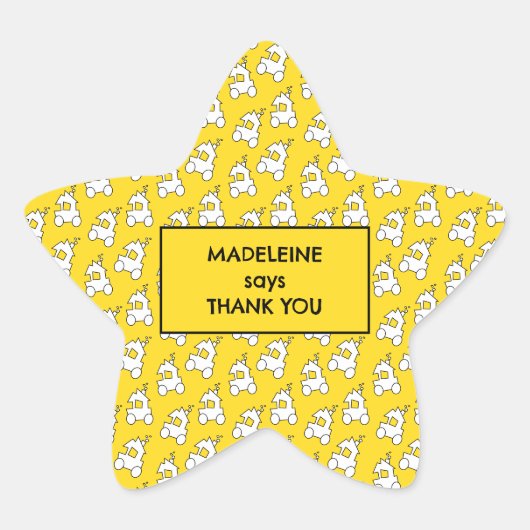 Sticker Étoile Train Anniversaire Sac Goody (Devant)