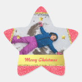 Sticker Étoile Trendy Pink Gold Stars Parties scintillant Joyeux  (Devant)