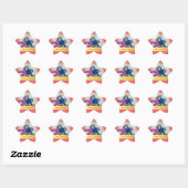 Sticker Étoile Trendy Pink Gold Stars Parties scintillant Joyeux  (Feuille)