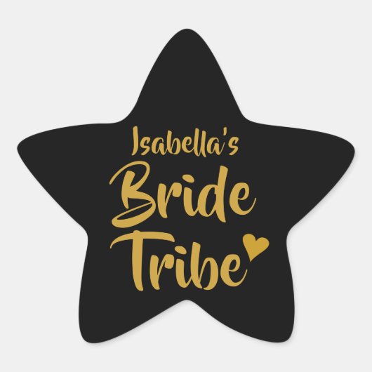 Sticker Étoile Tribe de mariée personnalisée Gold Heart (Devant)