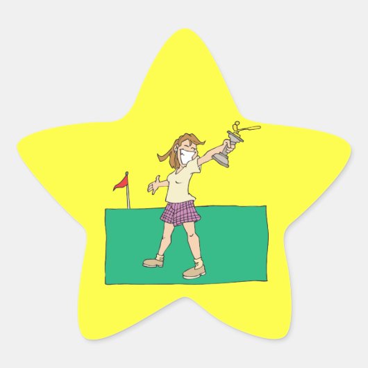 Sticker Étoile Trophée de golf Womens (Devant)