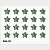 Sticker Étoile Tropical Gold Emerald Feuilles verts (Feuille)