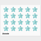 Sticker Étoile Turquoise Aqua Gold Glam Parties scintillant (Feuille)