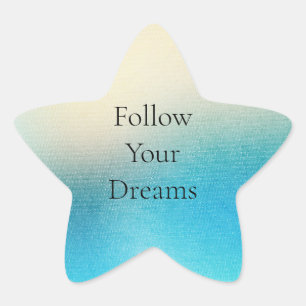 Sticker Étoile Turquoise Chic Blanc Aqua bleu