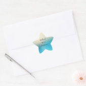 Sticker Étoile Turquoise Chic Blanc Aqua bleu (Enveloppe)