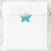 Sticker Étoile Turquoise Chic Blanc Aqua bleu (Sac)