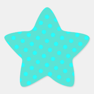 Sticker Étoile Turquoise et points aqua