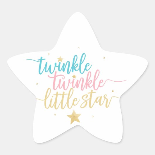 Sticker Étoile Twinkle Twinkle Little Star Genre Révéler Douche (Devant)