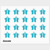 Sticker Étoile Two Blue Hues Striped  (Feuille)
