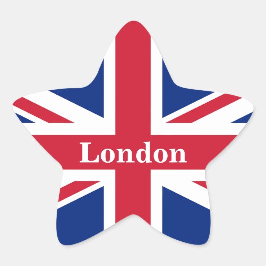 Sticker Étoile Union Jack London ~ British Flag Classic Round Sti (Devant)