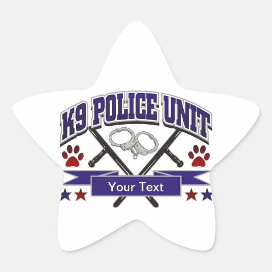 Sticker Étoile Unité de police K9 personnalisée (Devant)