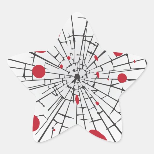 Sticker Étoile verre brisé d'halloween (Devant)