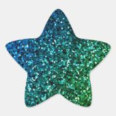Sticker Étoile Vert bleu Ombre Parties scintillant Sparkle Motif (Devant)