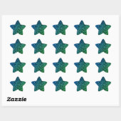 Sticker Étoile Vert bleu Ombre Parties scintillant Sparkle Motif (Feuille)