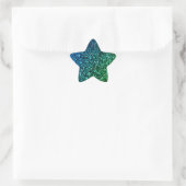 Sticker Étoile Vert bleu Ombre Parties scintillant Sparkle Motif (Sac)