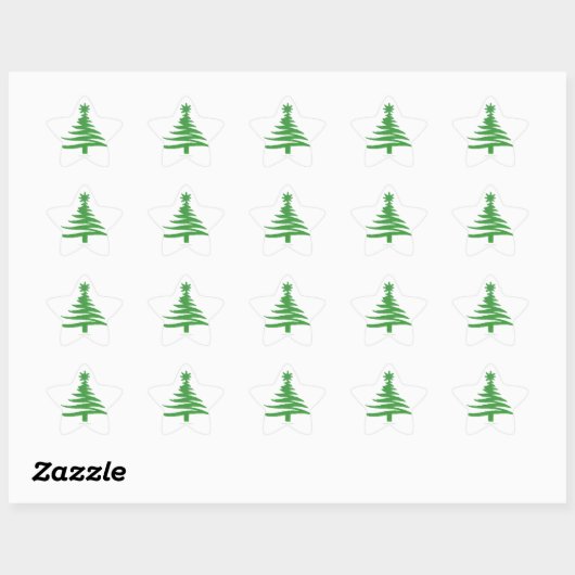 Sticker Étoile Vert sapin de Noël (Feuille)