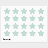 Sticker Étoile Vert sarcelle pastel et motif blanc (Feuille)