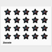 Sticker Étoile Vibrant infinity with rainbow butterfly on black (Feuille)
