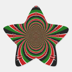 Sticker Étoile Vibrant Kenya Vision : Drapeau kényan en miroir