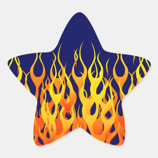 Sticker Étoile Vibrant Racing Flames on Navy Blue (Devant)