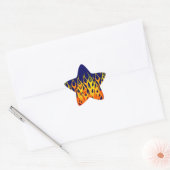 Sticker Étoile Vibrant Racing Flames on Navy Blue (Enveloppe)