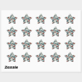 Sticker Étoile village forestier enneigé (Feuille)