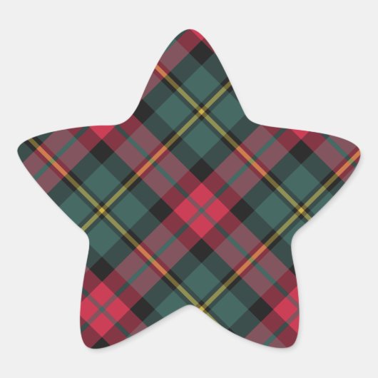 Sticker Étoile Vintage Noël Plaid (Devant)