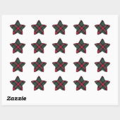 Sticker Étoile Vintage Noël Plaid (Feuille)