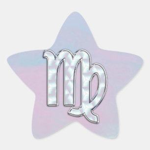Sticker Étoile Virgo Zodiac Connexion Pastels Style Nacre Imprime