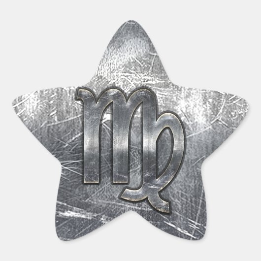 Sticker Étoile Virgo Zodiac Sign dans Grunge Distressed Style Dec (Devant)