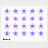 Sticker Étoile Visage Bleu Violet (Feuille)