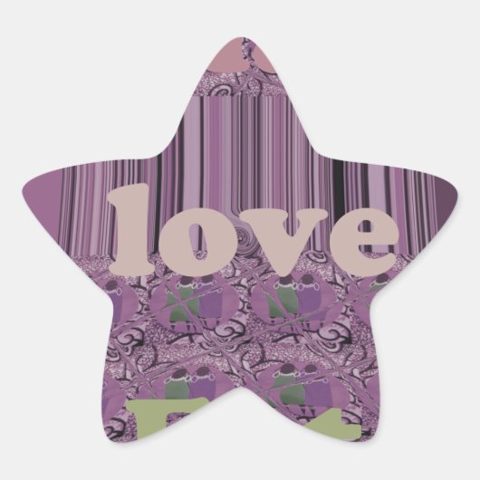 Sticker Étoile Vivre au maximum : Manger, Amour, Jouer Design (Devant)