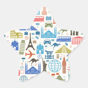 Sticker Étoile voyage mondial