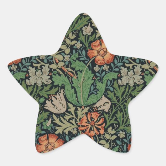 Sticker Étoile William Morris Compton Fond d'écran classique (Devant)