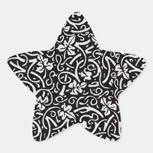 Sticker Étoile William Morris Motif de la feuille de vigne (Devant)