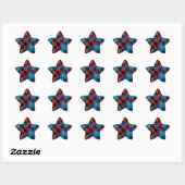 Sticker Étoile Xadrez laranja, azul, faux sujo ou manchado. (Feuille)