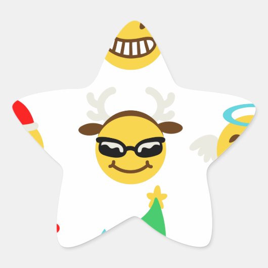 Sticker Étoile xmas émoji joyeux (Devant)