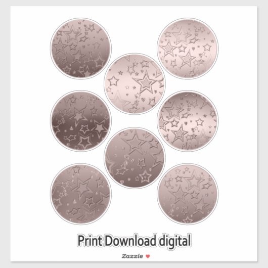 Sticker Étoiles, autocollants, coeur, mariage, fiançailles (Feuille)