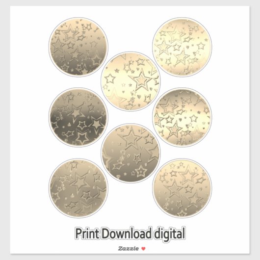 Sticker Étoiles, autocollants, coeur, mariage, fiançailles (Feuille)