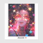 Sticker Étoiles de fille Anime (Feuille)