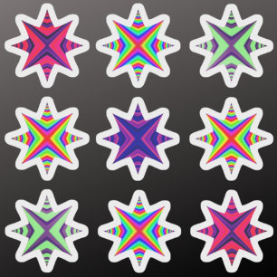 Sticker Étoiles de Noël pack d'autocollants colorés