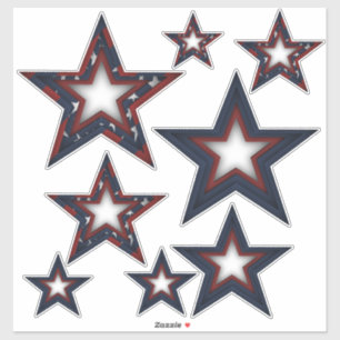 Sticker Étoiles patriotiques   Tailles diverses