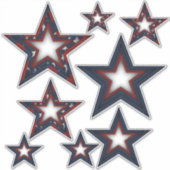 Sticker Étoiles patriotiques | Tailles diverses (Devant)