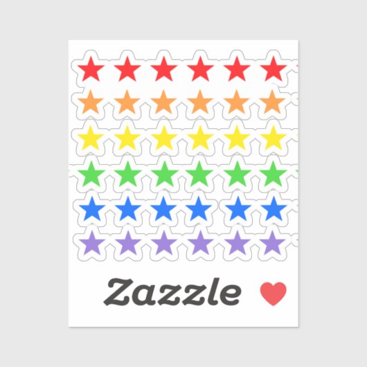Sticker étoiles Rainbow (Feuille)