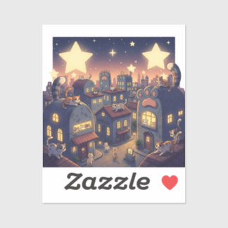 Sticker Étoiles sur Cat City - Whimsical