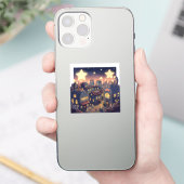 Sticker Étoiles sur Cat City - Whimsical (Téléphone)