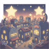 Sticker Étoiles sur Cat City - Whimsical (Recto)