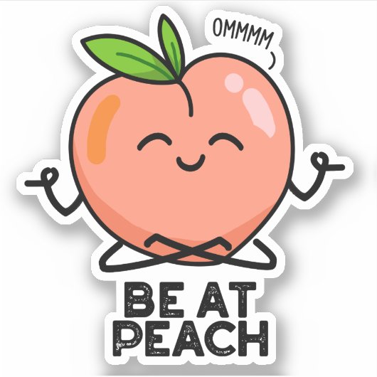 Sticker Être À Peach Funky Fruit Pun (Devant)