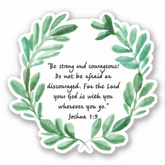 Sticker être fort et courageux (Devant)