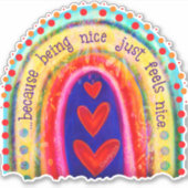 Sticker Être Nice Se Sent Agréable Arc En Ciel Inspiribili (Devant)